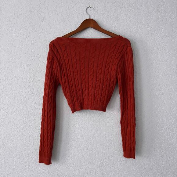 Day & Night Burnt Orange Top and Shorts Knitted Two Piece Set Size Small - Picture 5 of 9